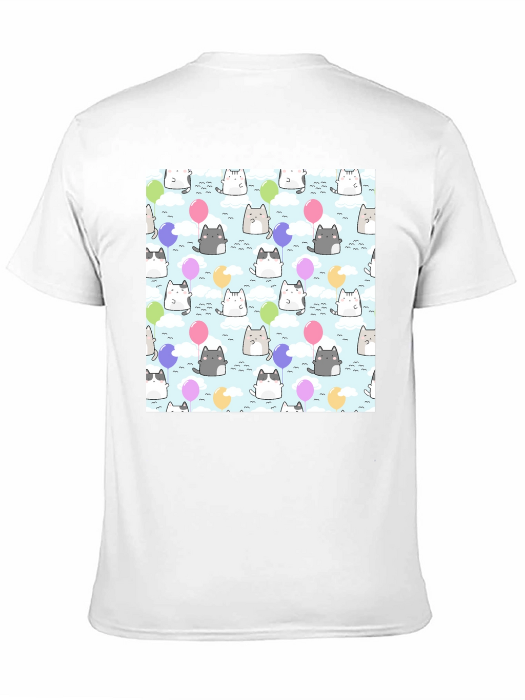 Kawaii Cats Balloon Pattern T-Shirt