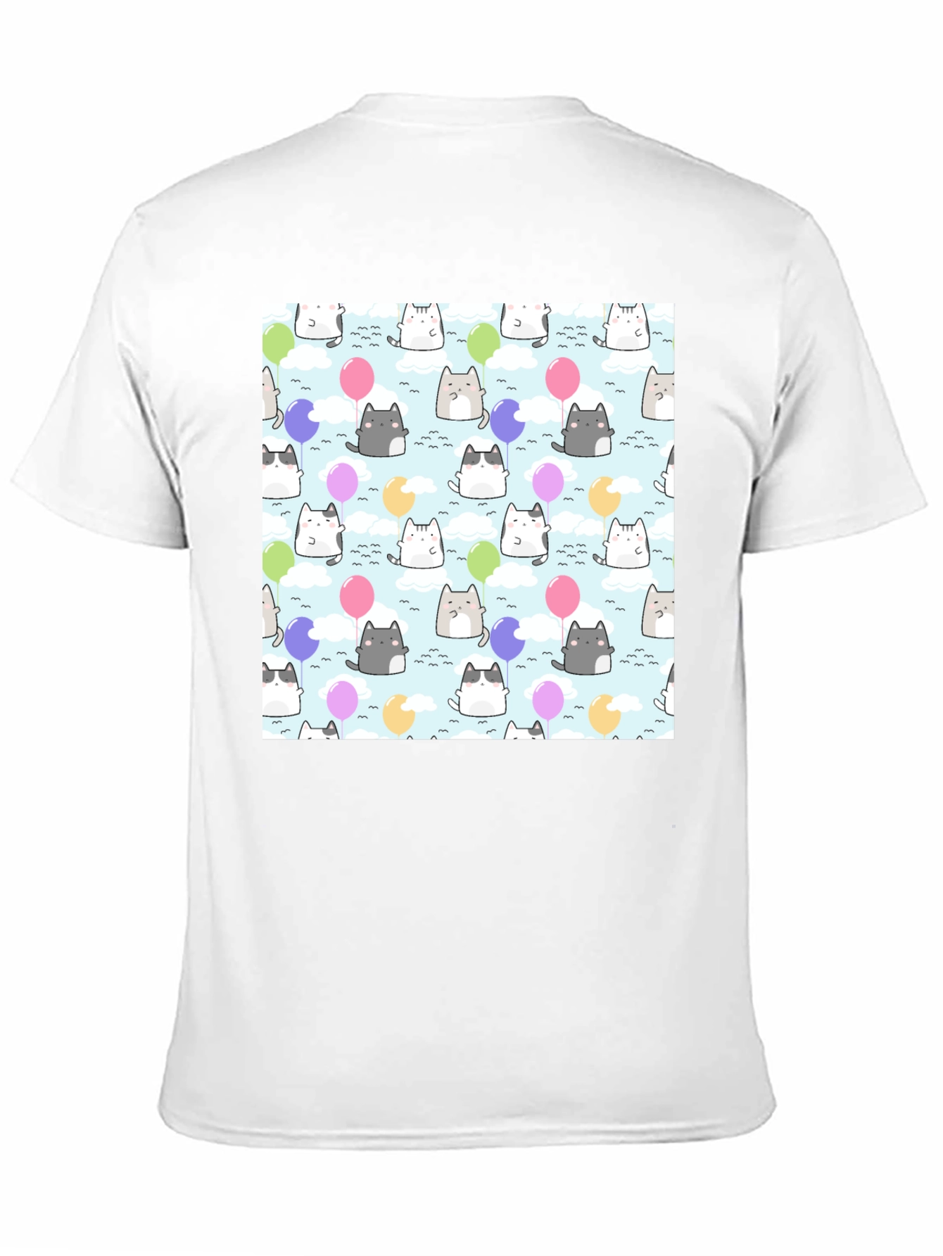 Kawaii Cats Balloon Pattern T-Shirt