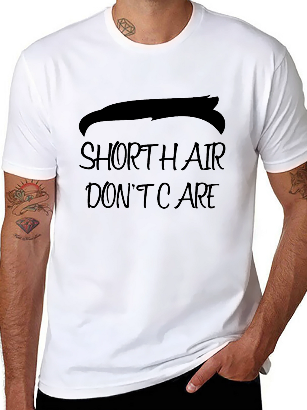 Short Hair Dont Care Mens T-Shirt