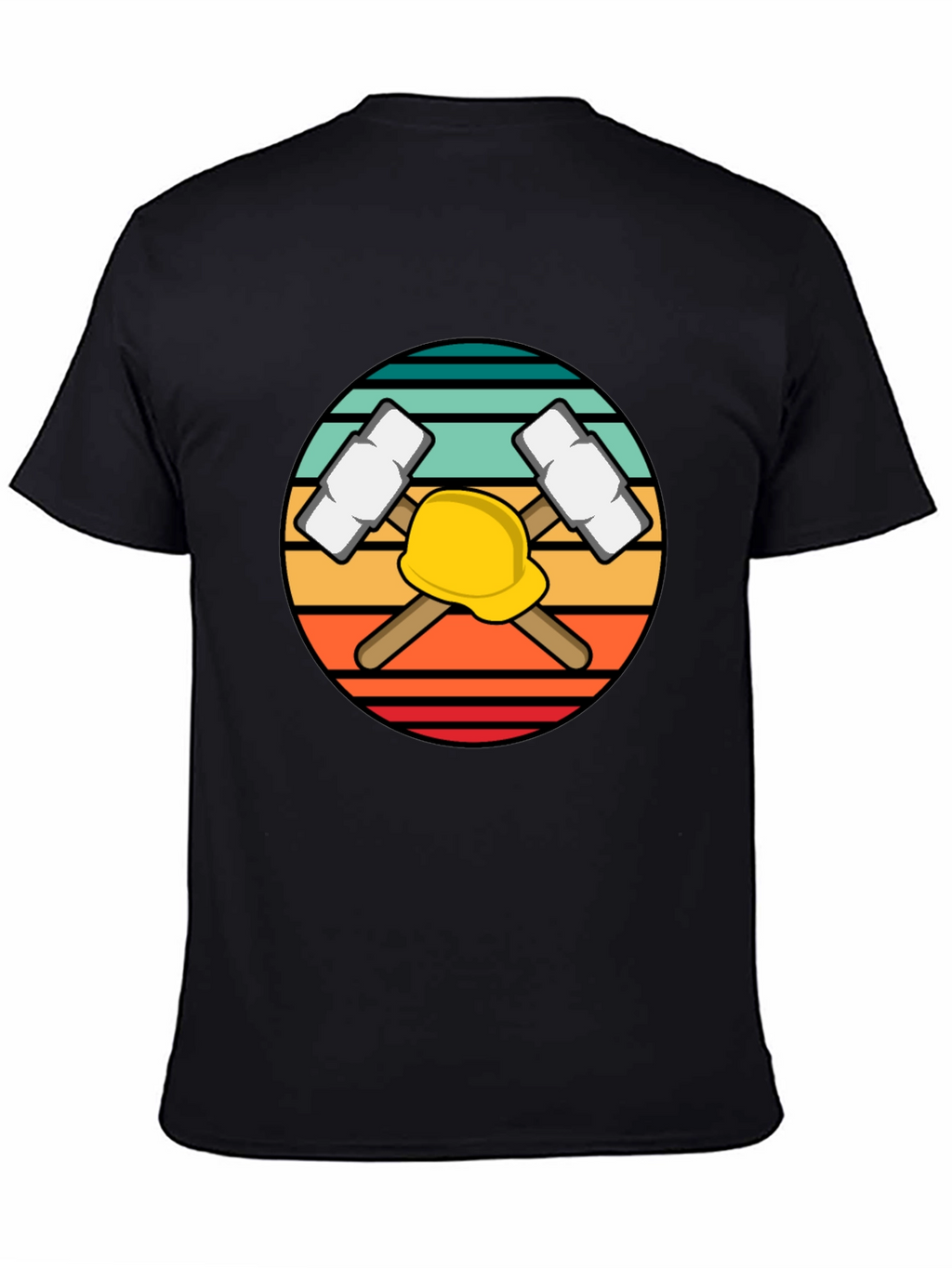 Miner Hard Hat & Pickaxes Graphic Tee - Black