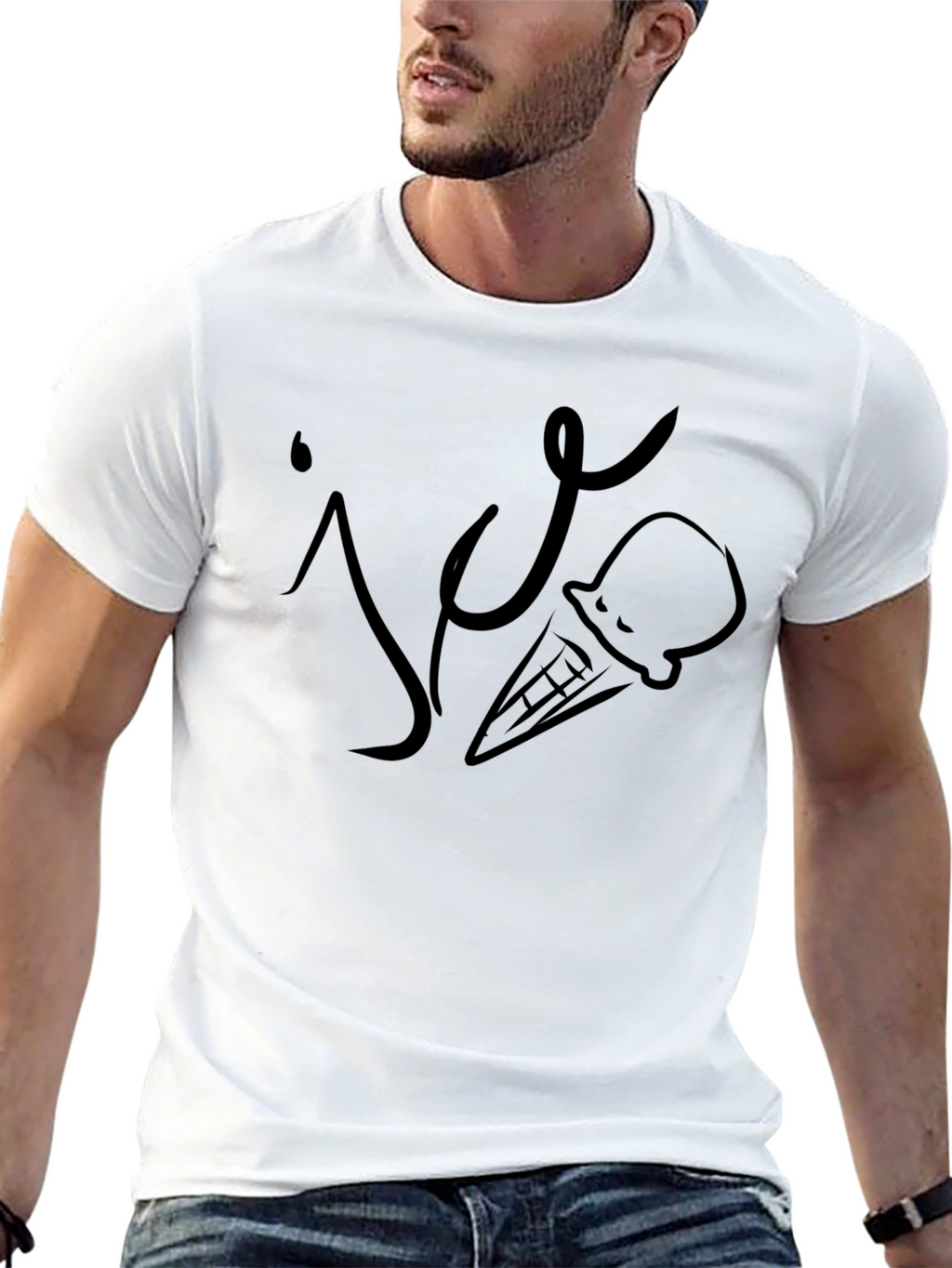 Ice Cream Graphic Tee - Cool Black T-Shirt