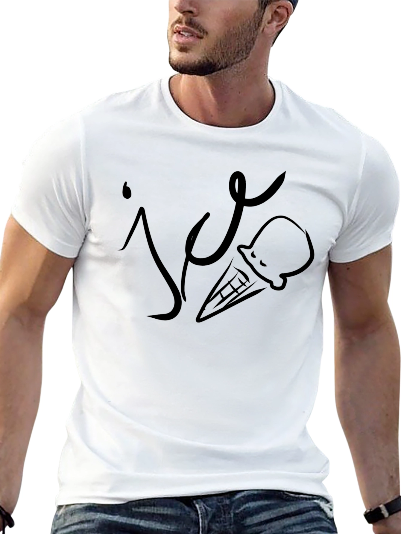 Ice Cream Graphic Tee - Cool Black T-Shirt