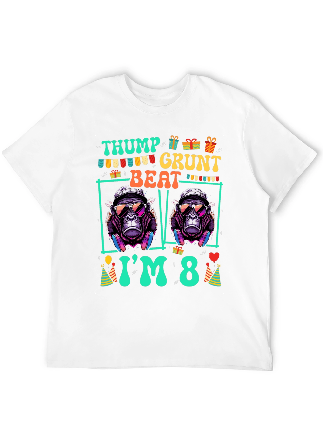 Thump Grunt Beat Birthday T-Shirt - Im 8!
