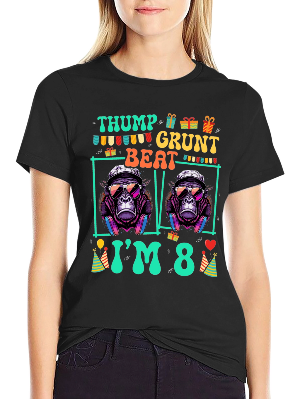 Thump Grunt Beat Birthday T-Shirt - Im 8!