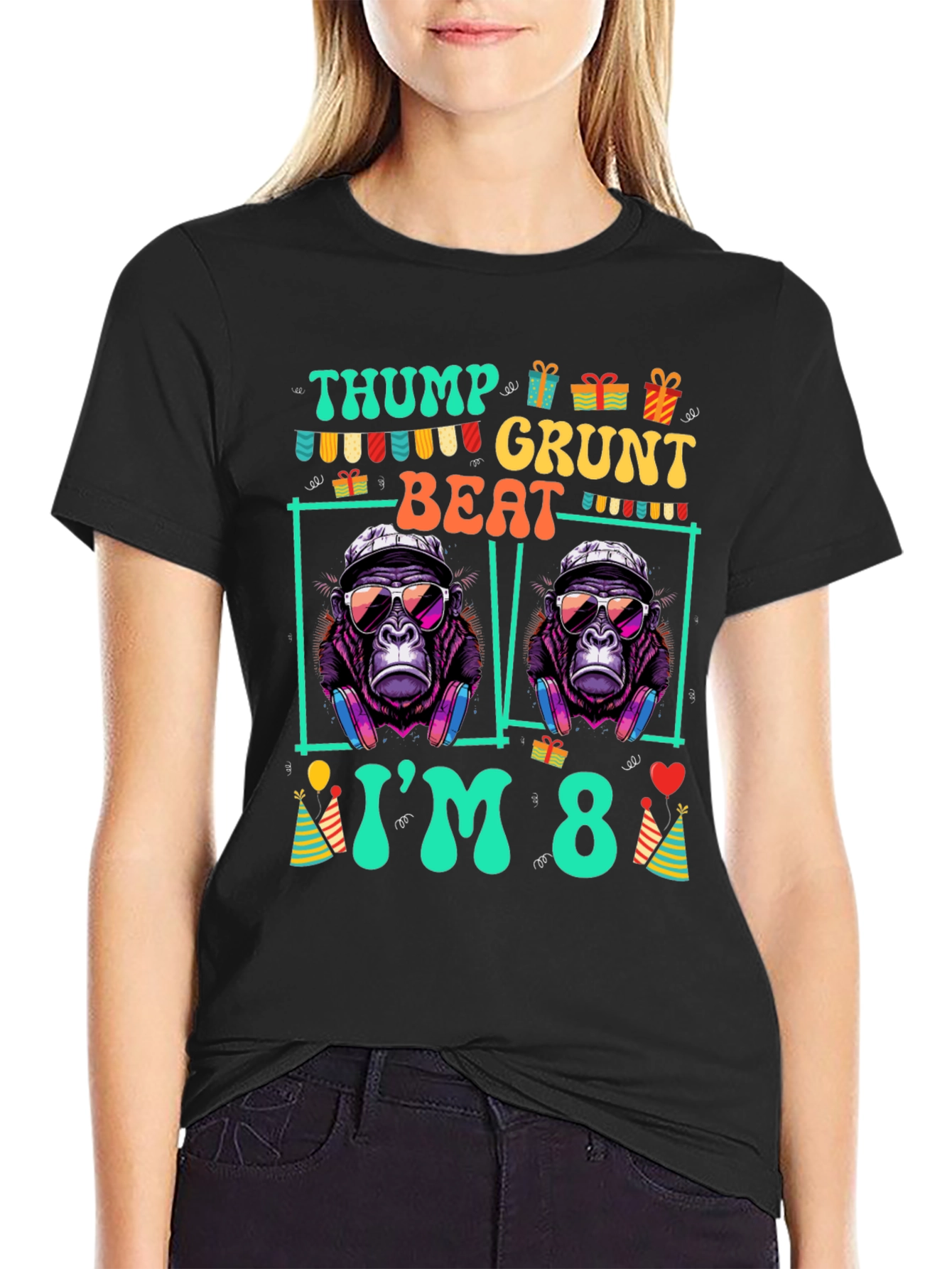 Thump Grunt Beat Birthday T-Shirt - Im 8!