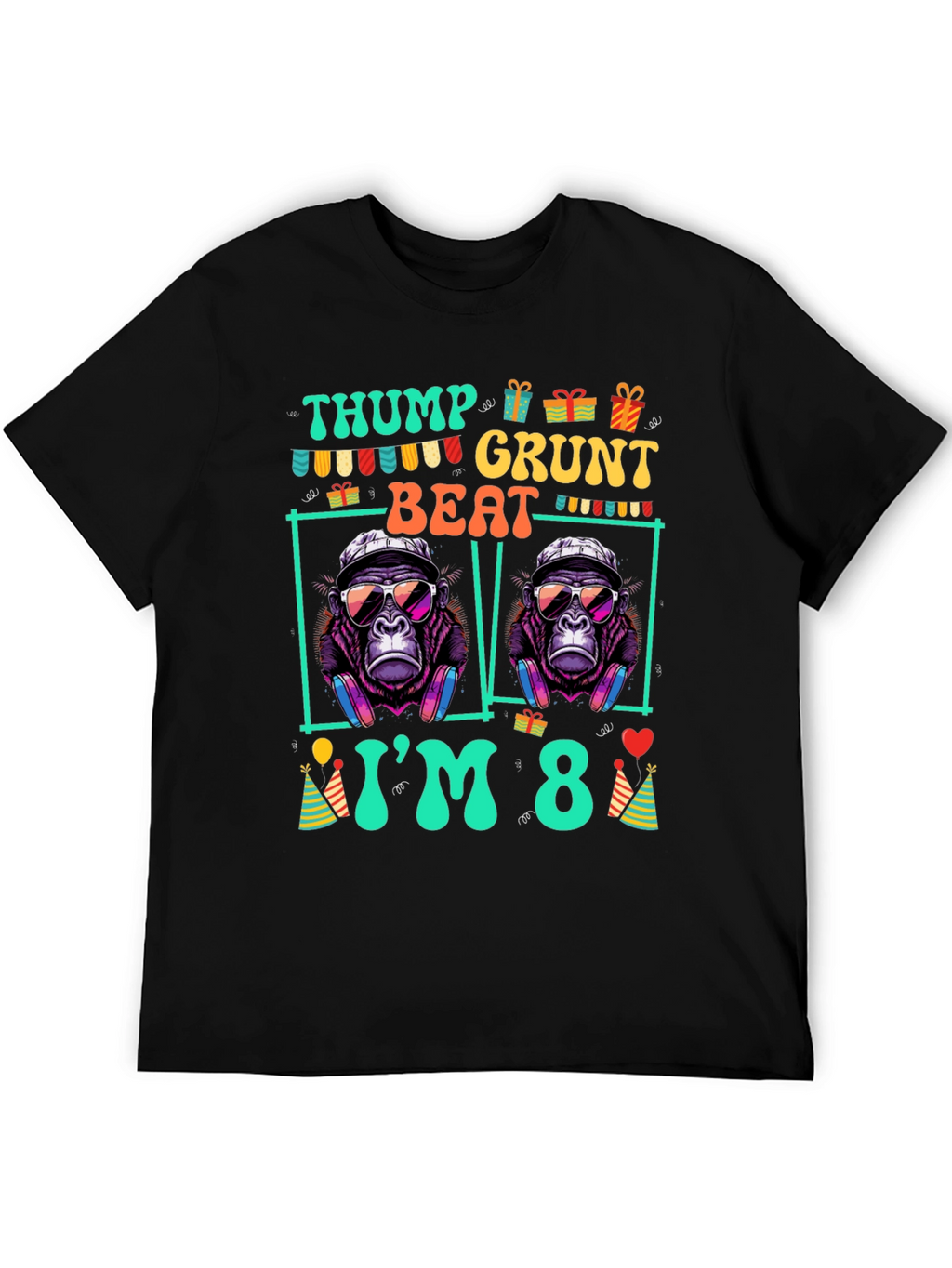 Thump Grunt Beat Birthday T-Shirt - Im 8!
