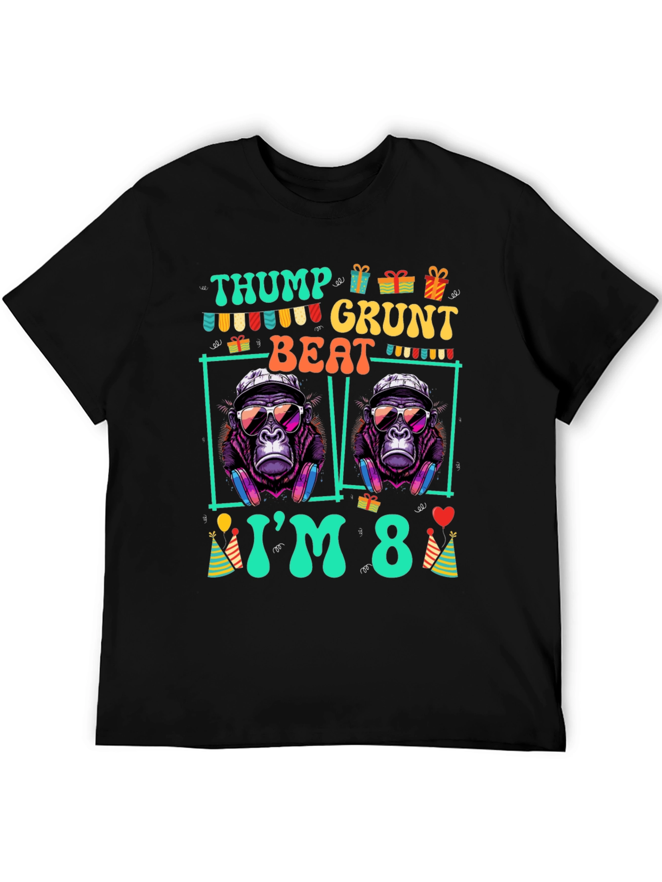 Thump Grunt Beat Birthday T-Shirt - Im 8!