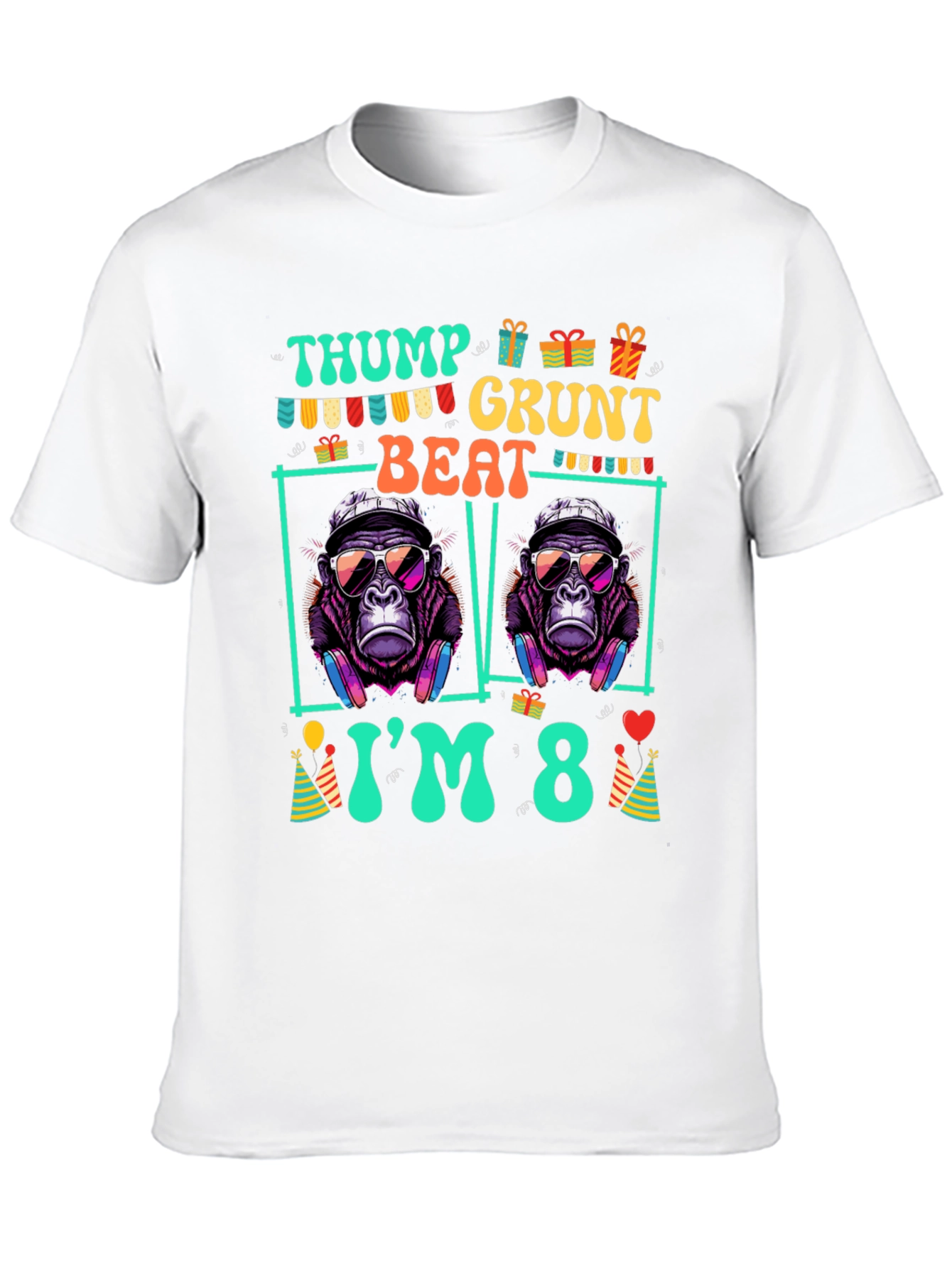 Thump Grunt Beat Birthday T-Shirt - Im 8!