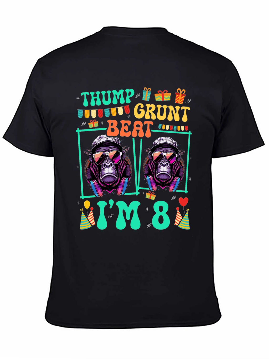 Thump Grunt Beat Birthday T-Shirt - Im 8!