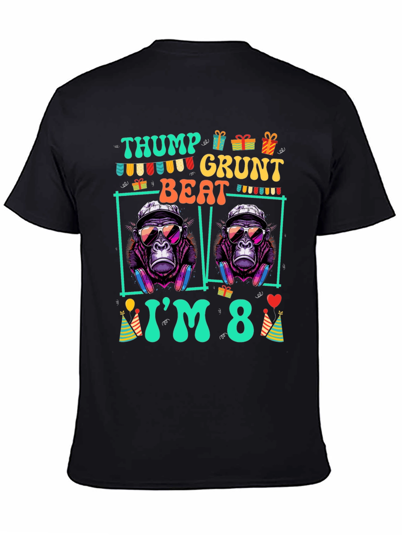 Thump Grunt Beat Birthday T-Shirt - Im 8!