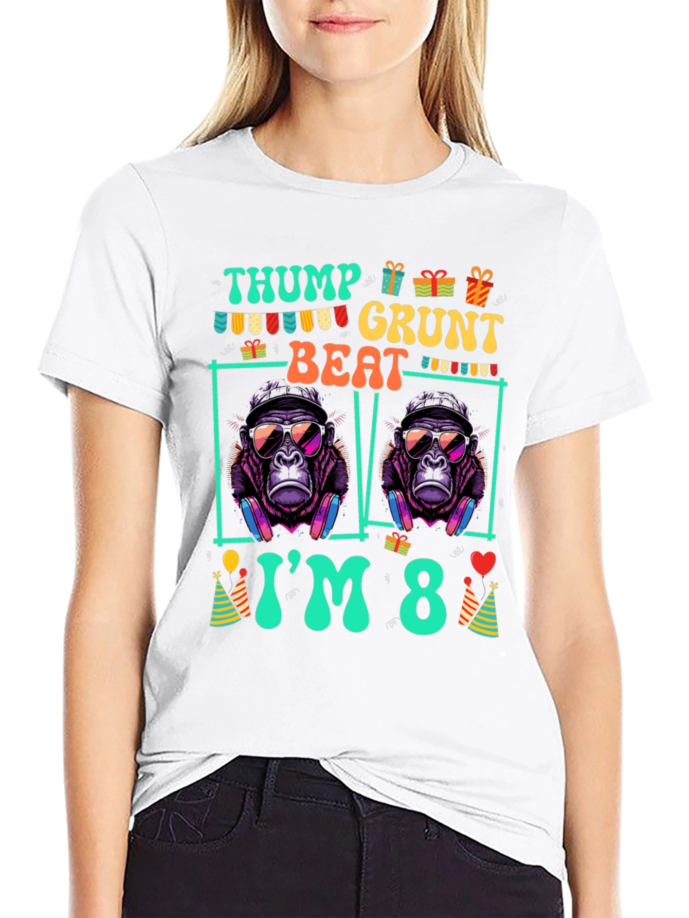 Thump Grunt Beat Birthday T-Shirt - Im 8!