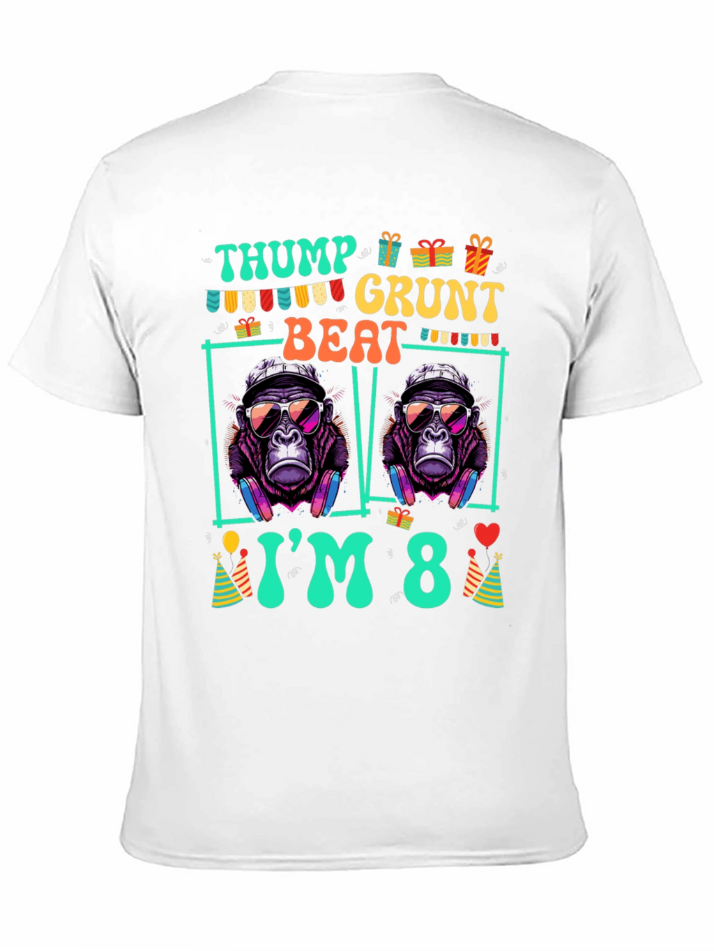 Thump Grunt Beat Birthday T-Shirt - Im 8!