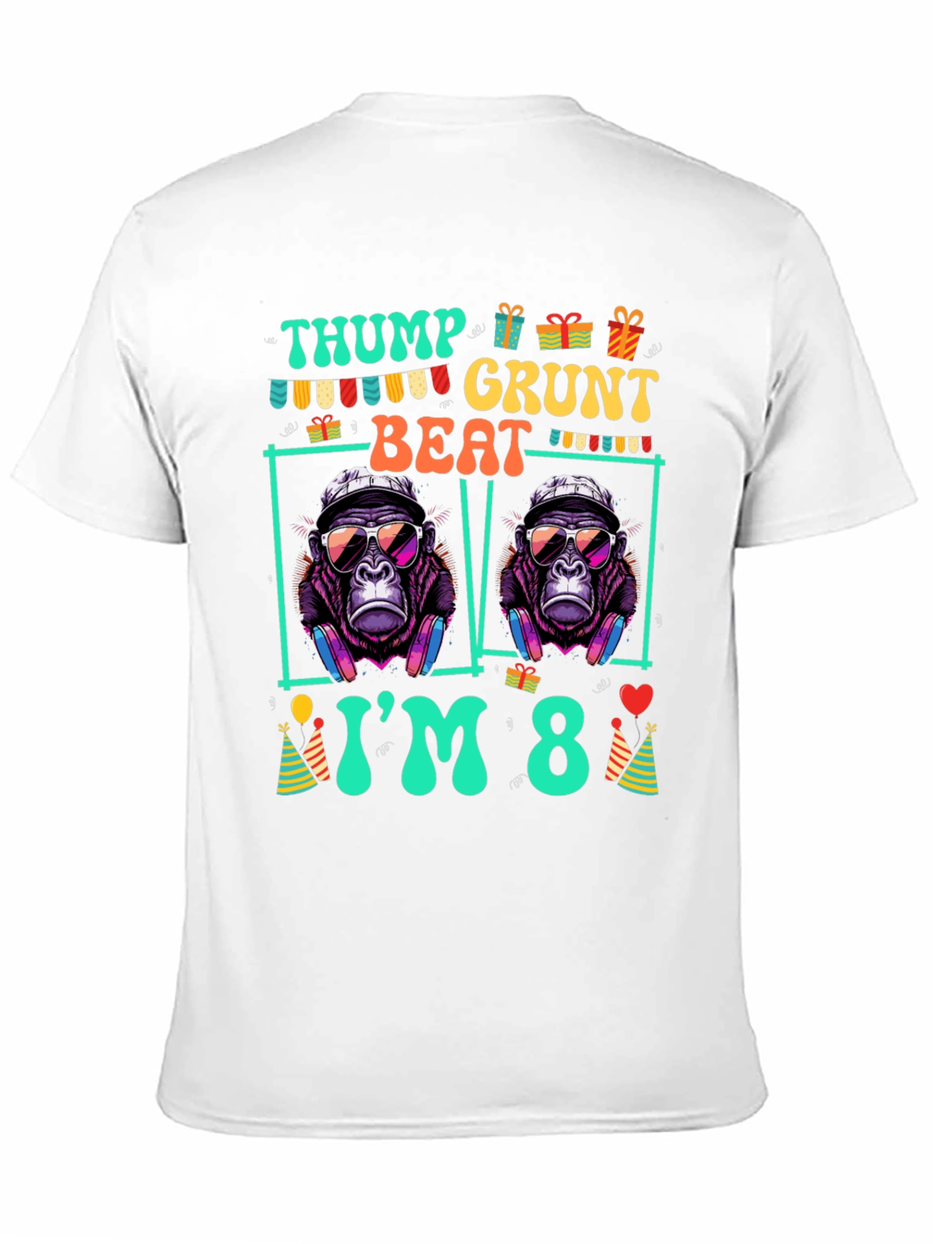 Thump Grunt Beat Birthday T-Shirt - Im 8!