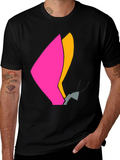 Modern Abstract Graphic Tee - Black