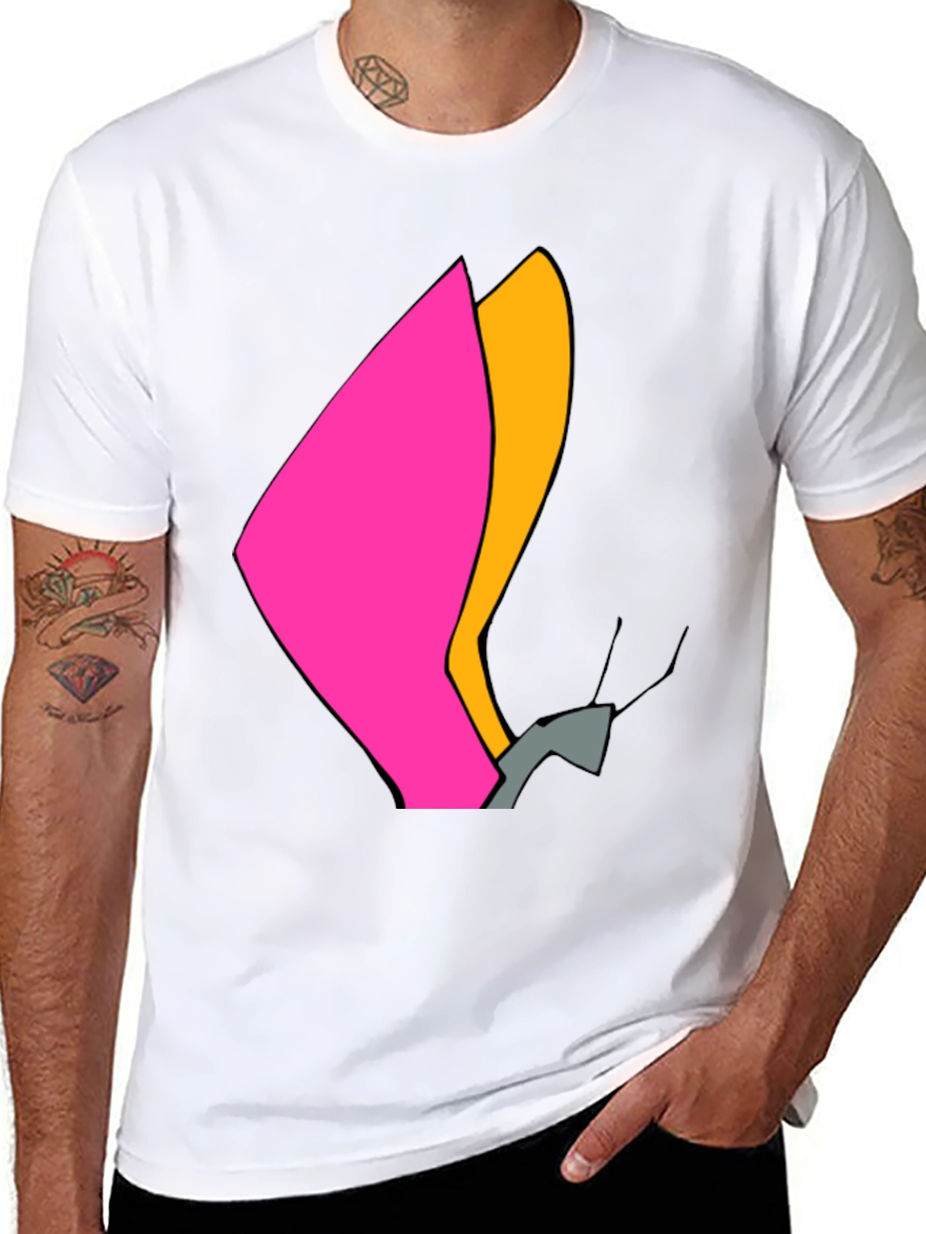 Modern Abstract Graphic Tee - Black