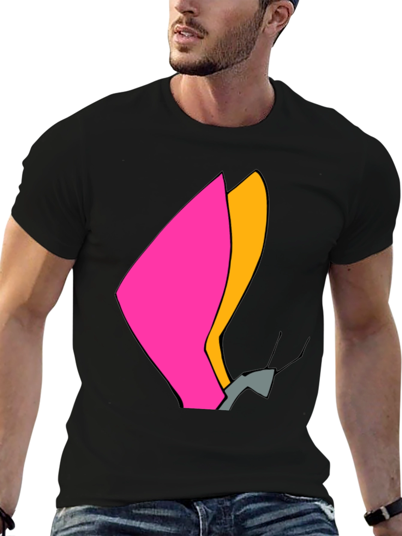 Modern Abstract Graphic Tee - Black