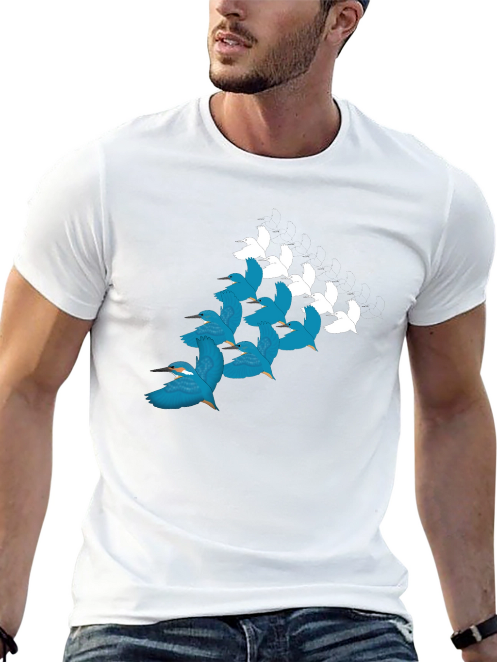 Bird Pattern T-Shirt