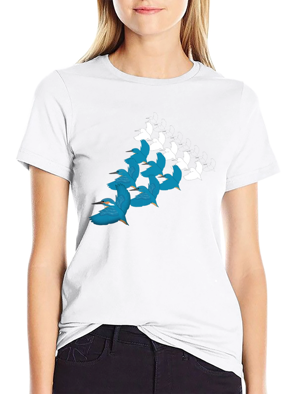 Bird Pattern T-Shirt