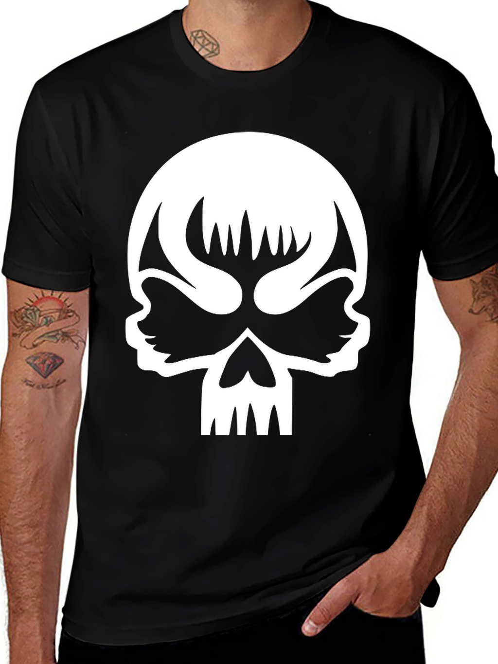 Skull Graphic Black T-Shirt - Unique Design