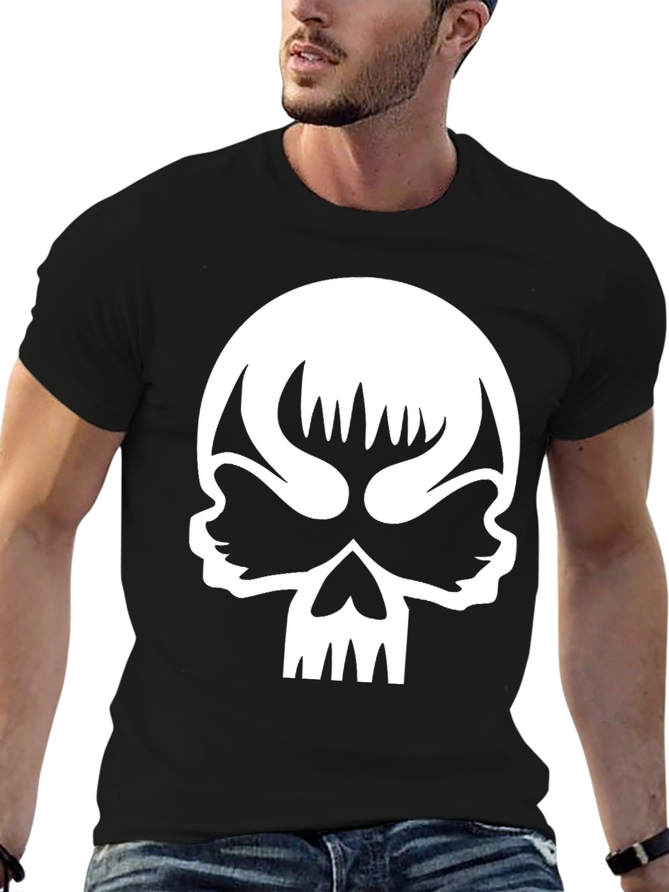 Skull Graphic Black T-Shirt - Unique Design