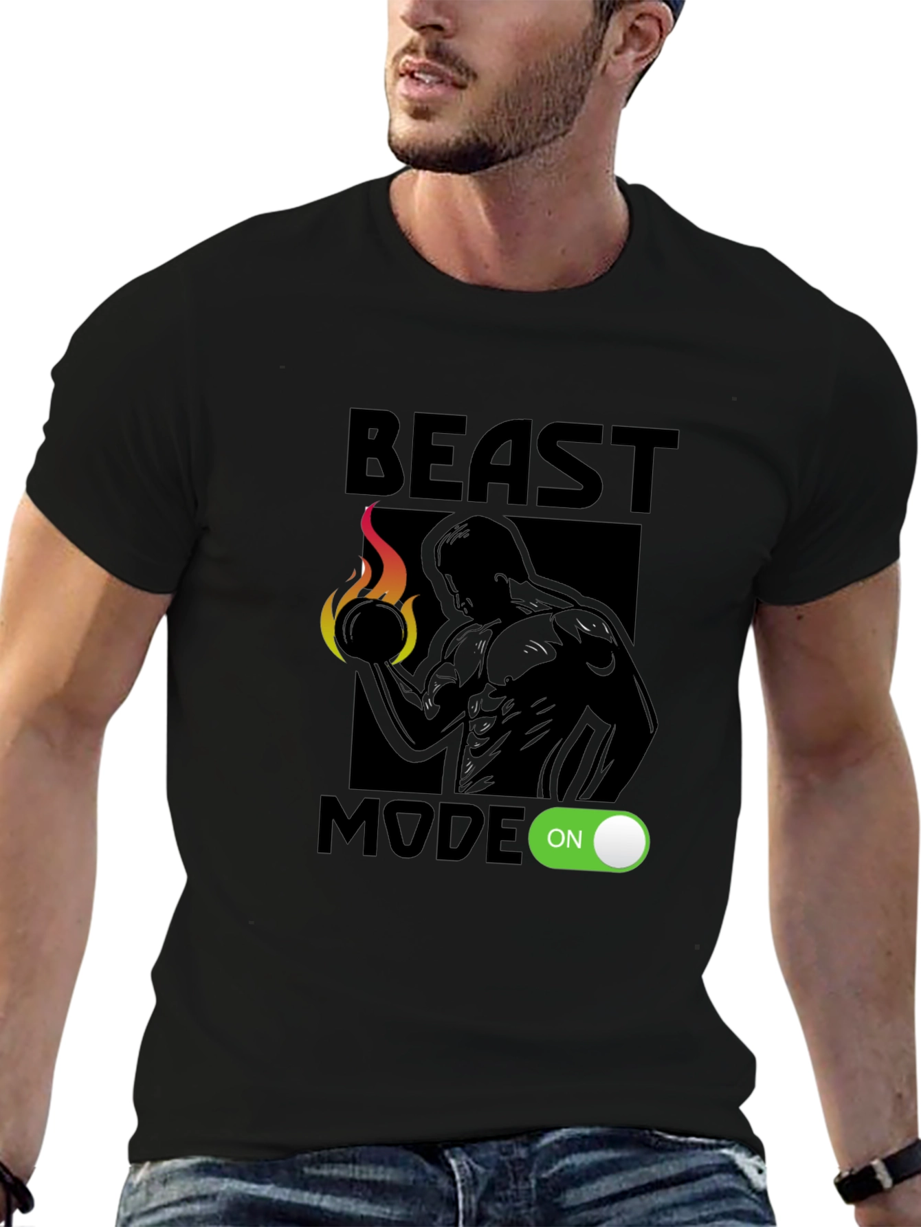 Beast Mode On Graphic T-Shirt - Black