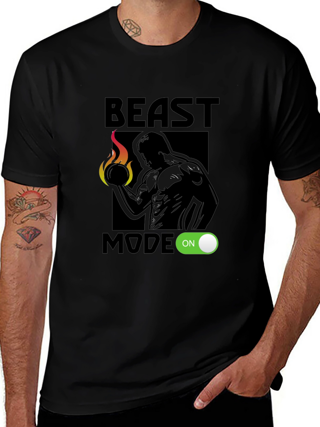 Beast Mode On Graphic T-Shirt - Black
