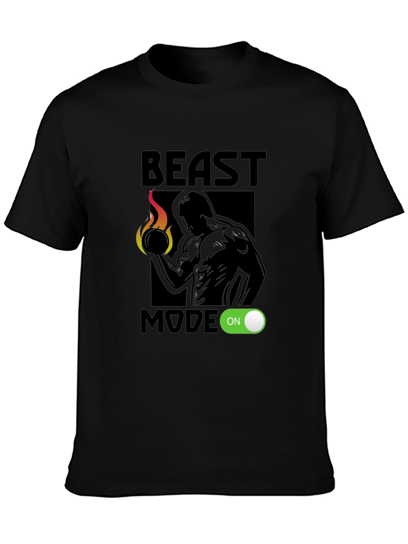 Beast Mode On Graphic T-Shirt - Black
