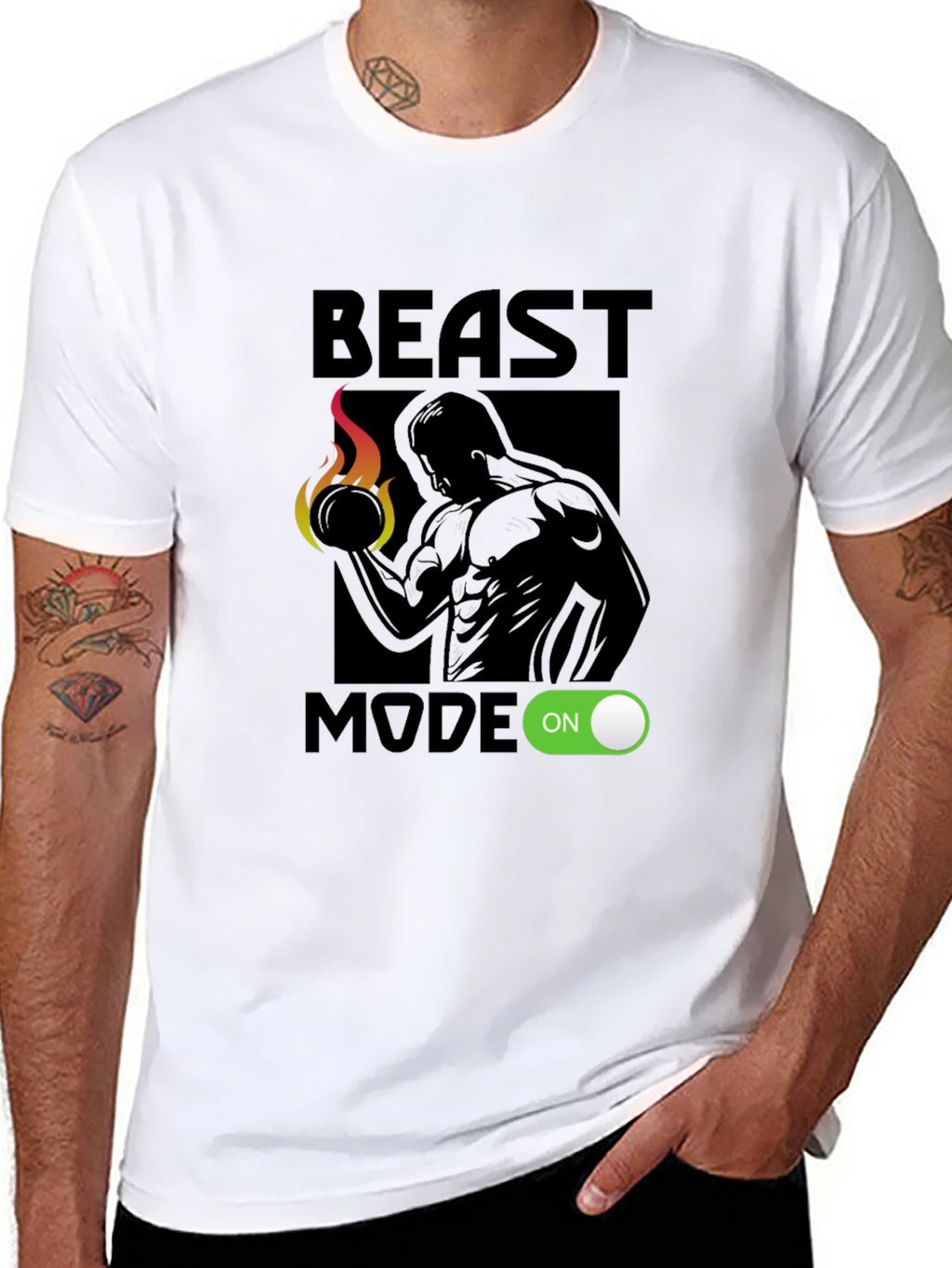Beast Mode On Graphic T-Shirt - Black