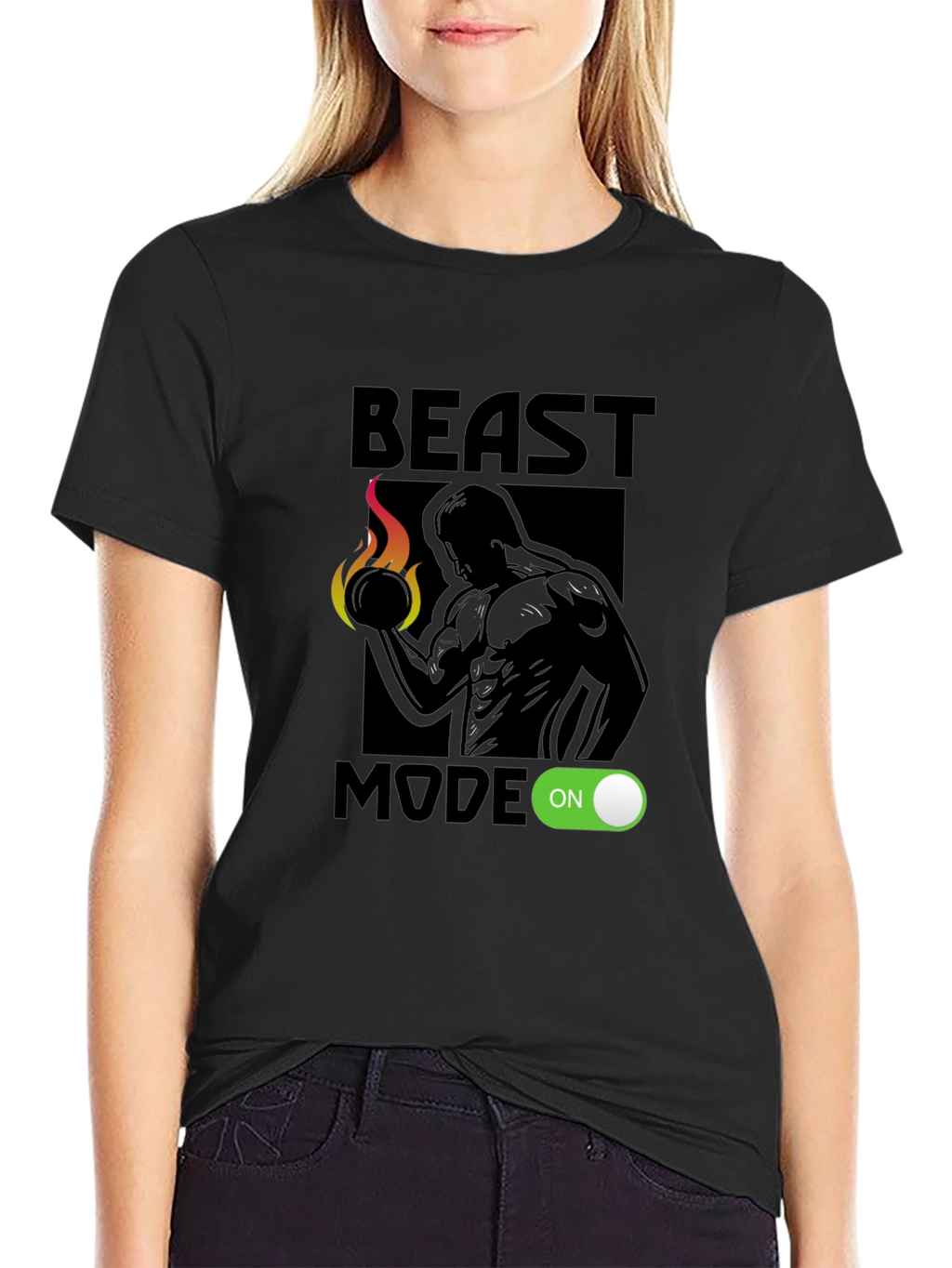 Beast Mode On Graphic T-Shirt - Black