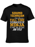 Sound Technician Multitasking Ninja Graphic T-Shirt