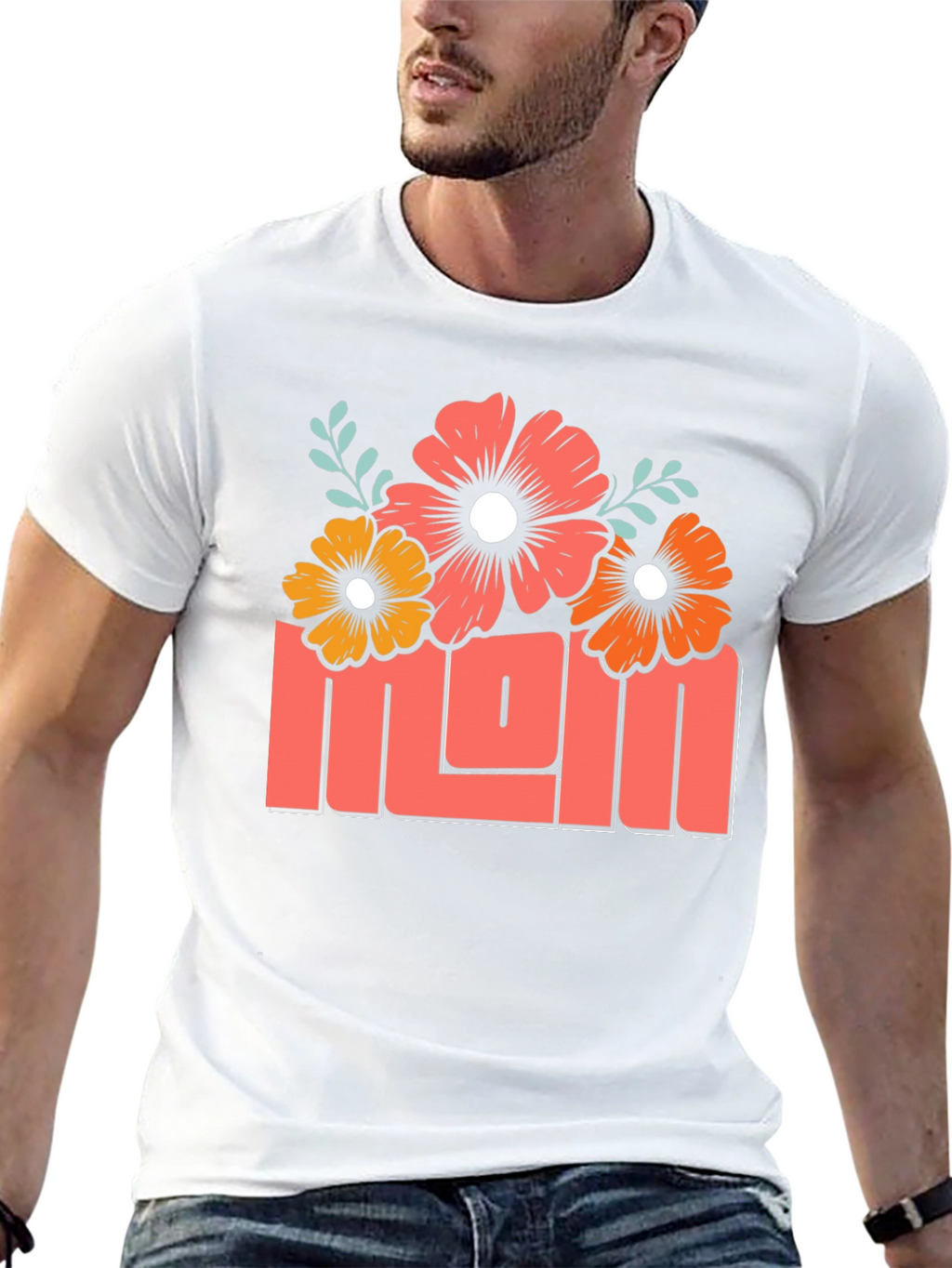Floral Mom Graphic T-Shirt - Black Cotton Tee