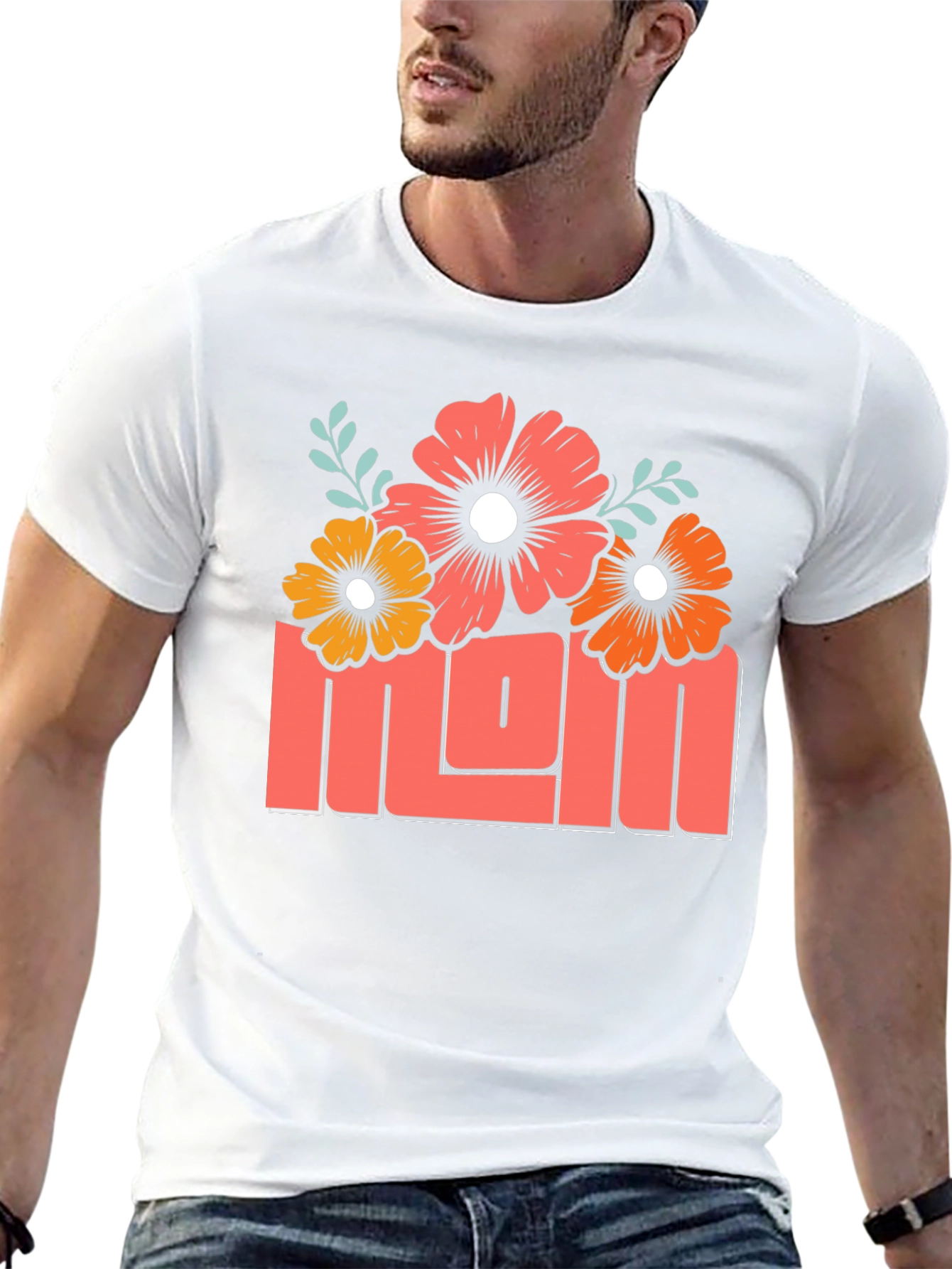 Floral Mom Graphic T-Shirt - Black Cotton Tee