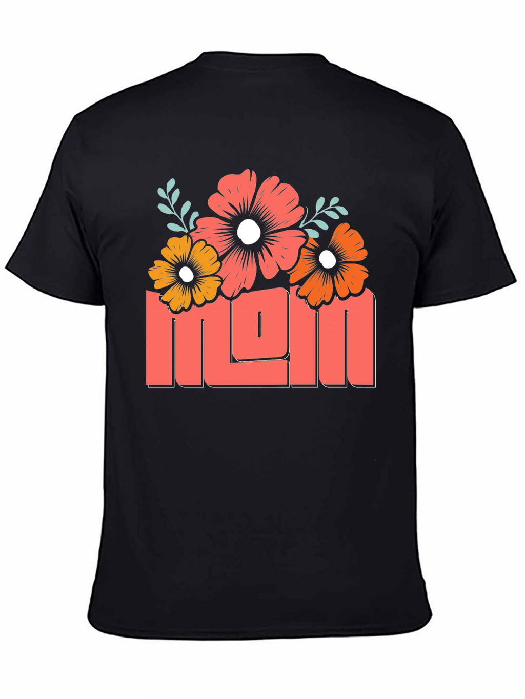 Floral Mom Graphic T-Shirt - Black Cotton Tee