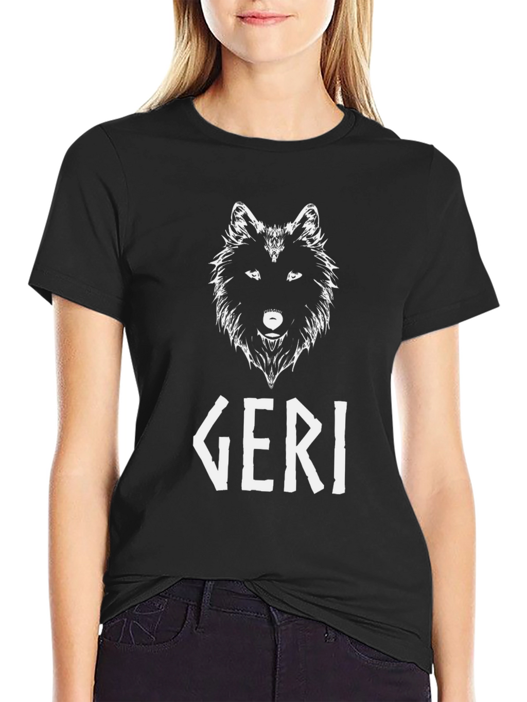 Geri Wolf Graphic Tee - Viking Inspired Black T-Shirt
