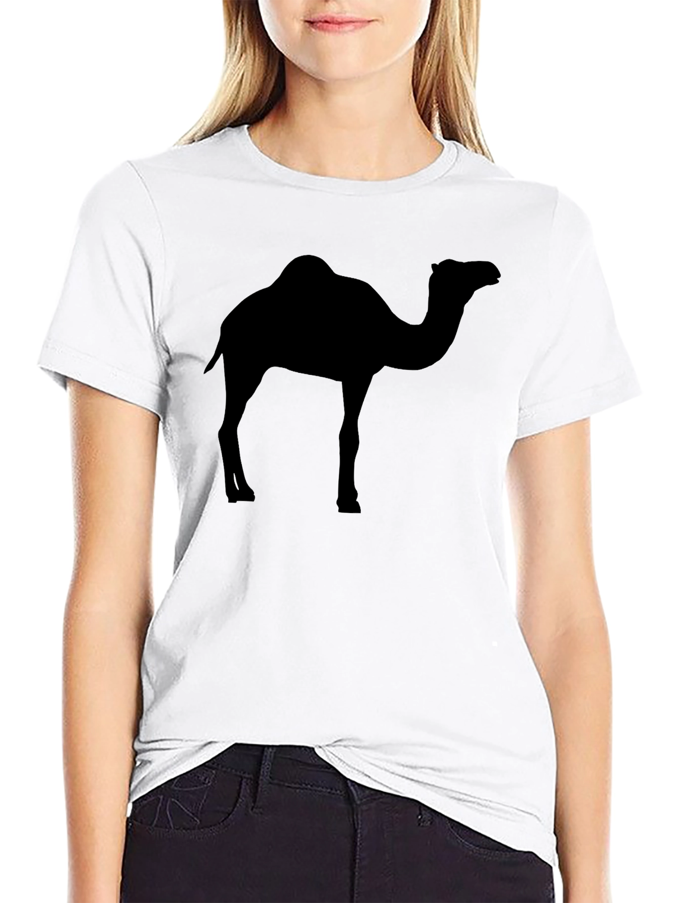 Mens Black Camel Silhouette Graphic Tee