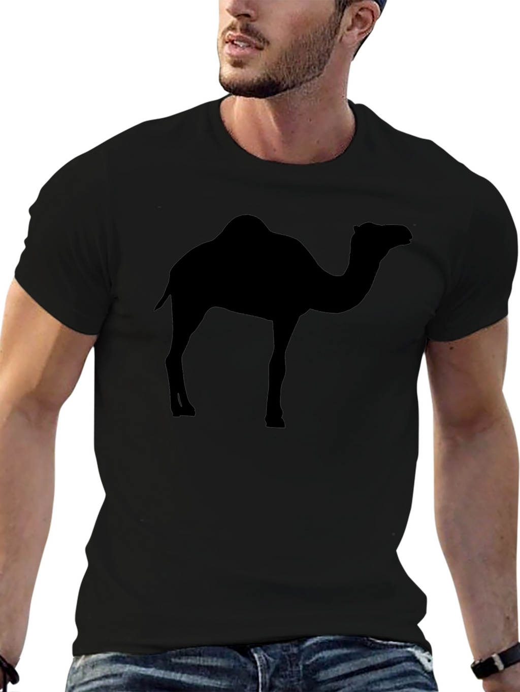 Mens Black Camel Silhouette Graphic Tee