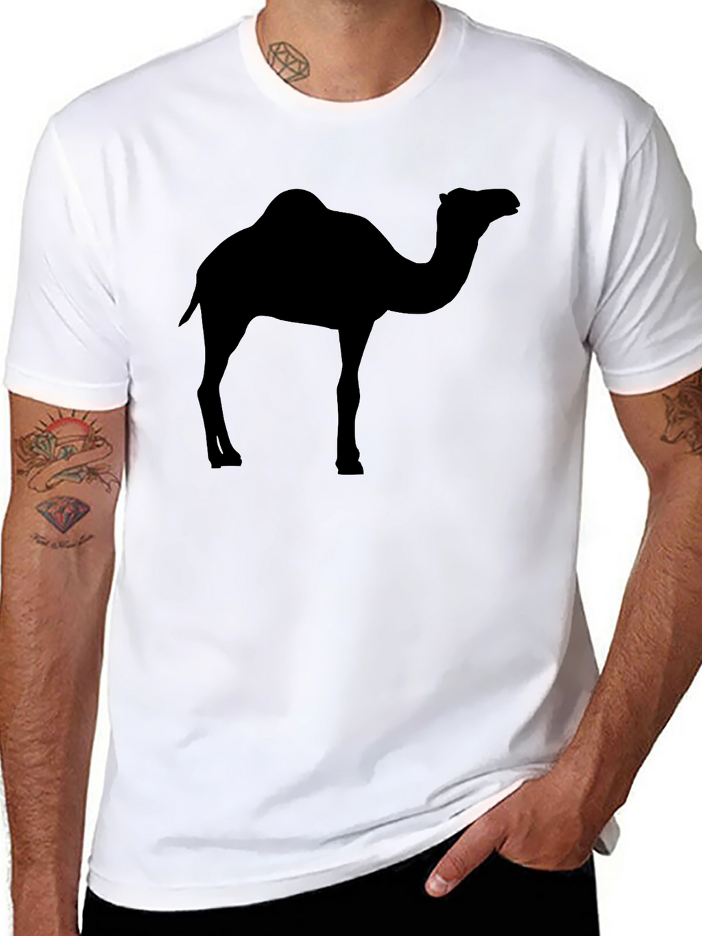 Mens Black Camel Silhouette Graphic Tee