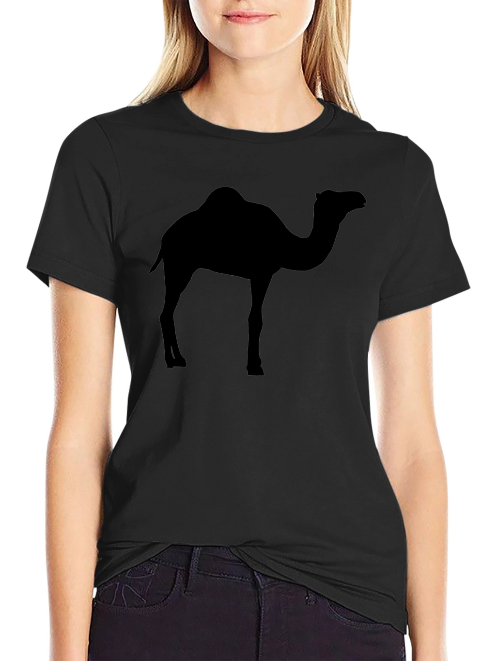 Mens Black Camel Silhouette Graphic Tee
