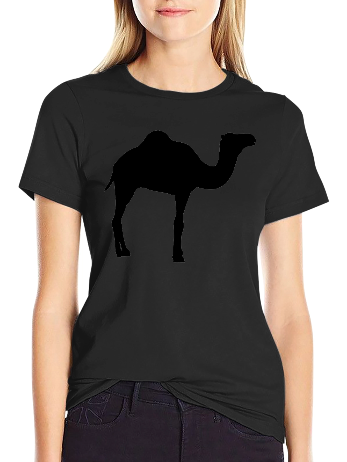 Mens Black Camel Silhouette Graphic Tee