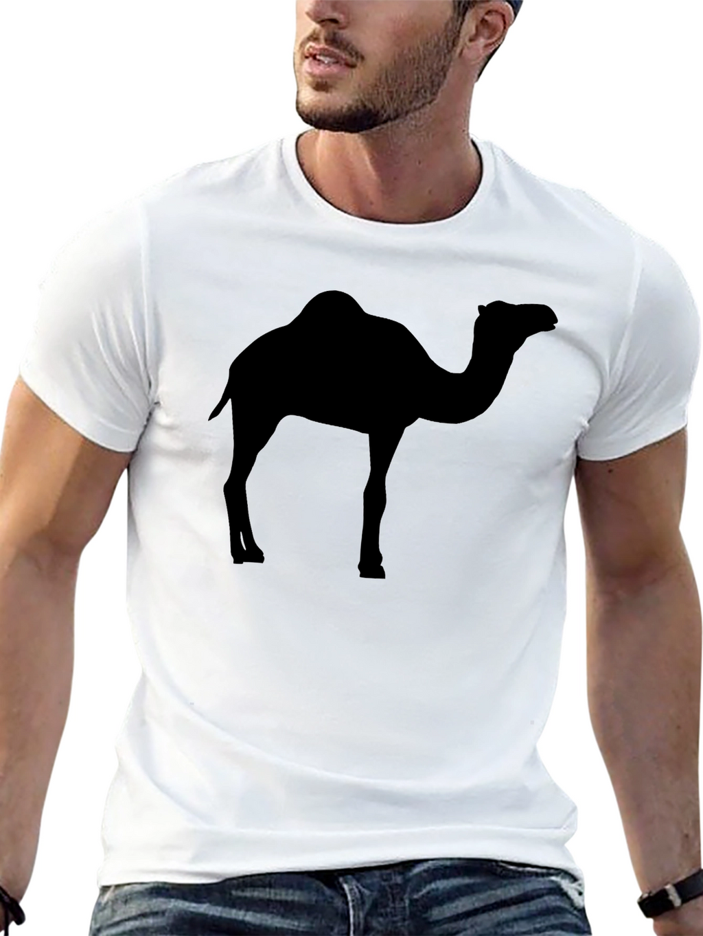 Mens Black Camel Silhouette Graphic Tee
