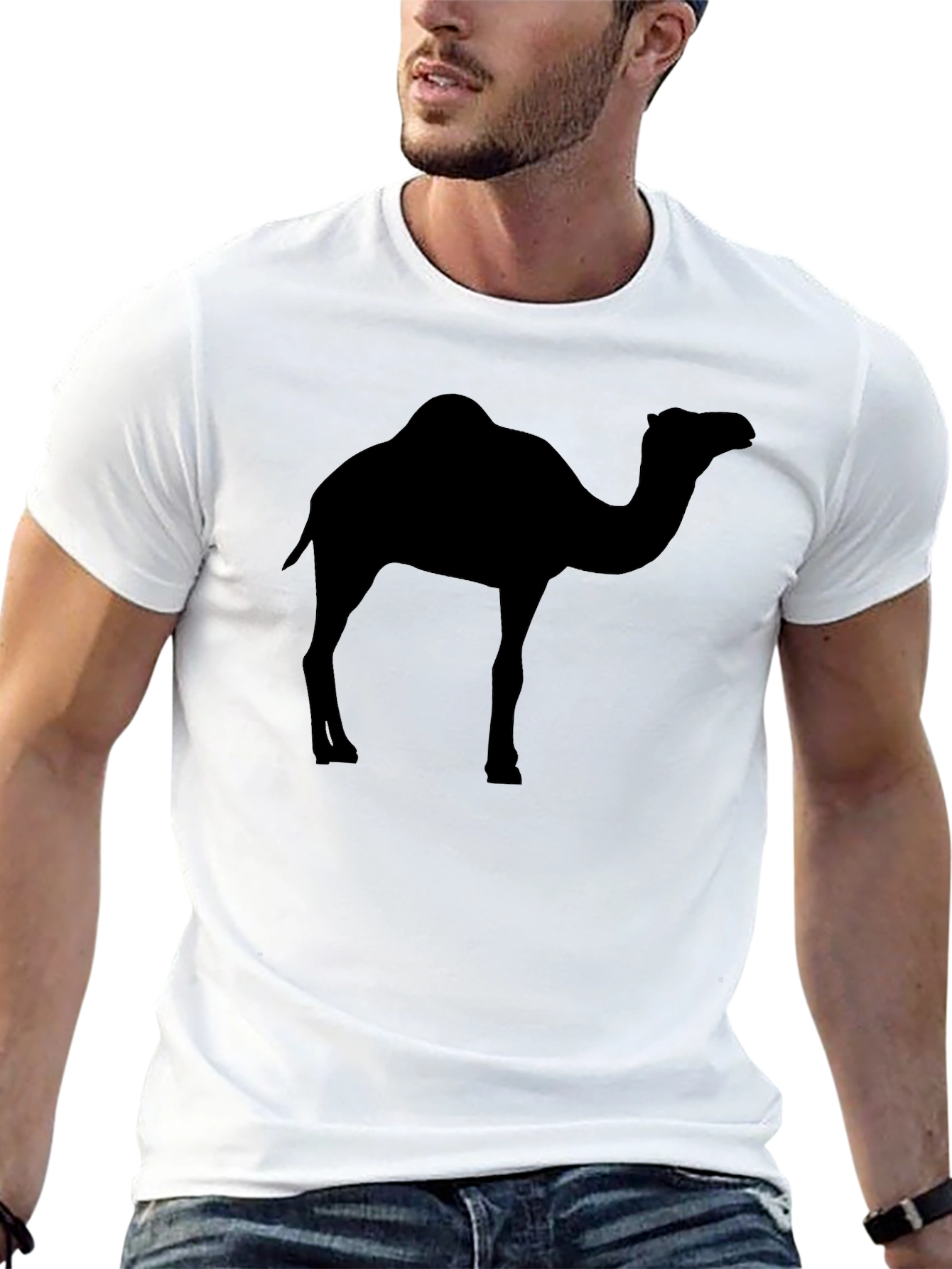 Mens Black Camel Silhouette Graphic Tee