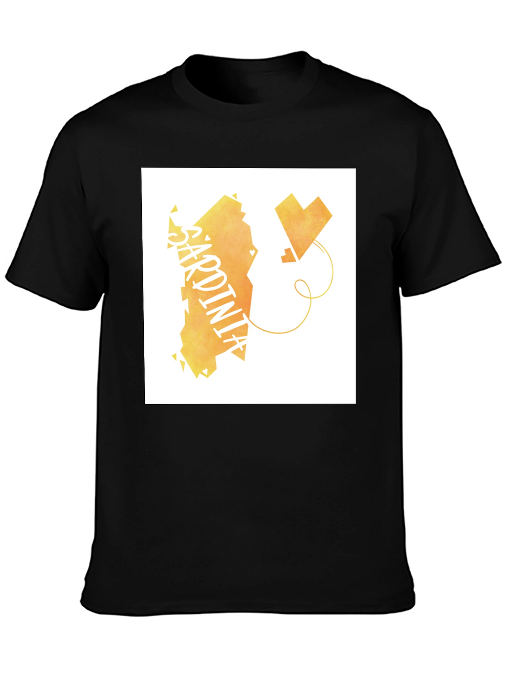 Sardinia Love T-Shirt - Black Cotton Tee