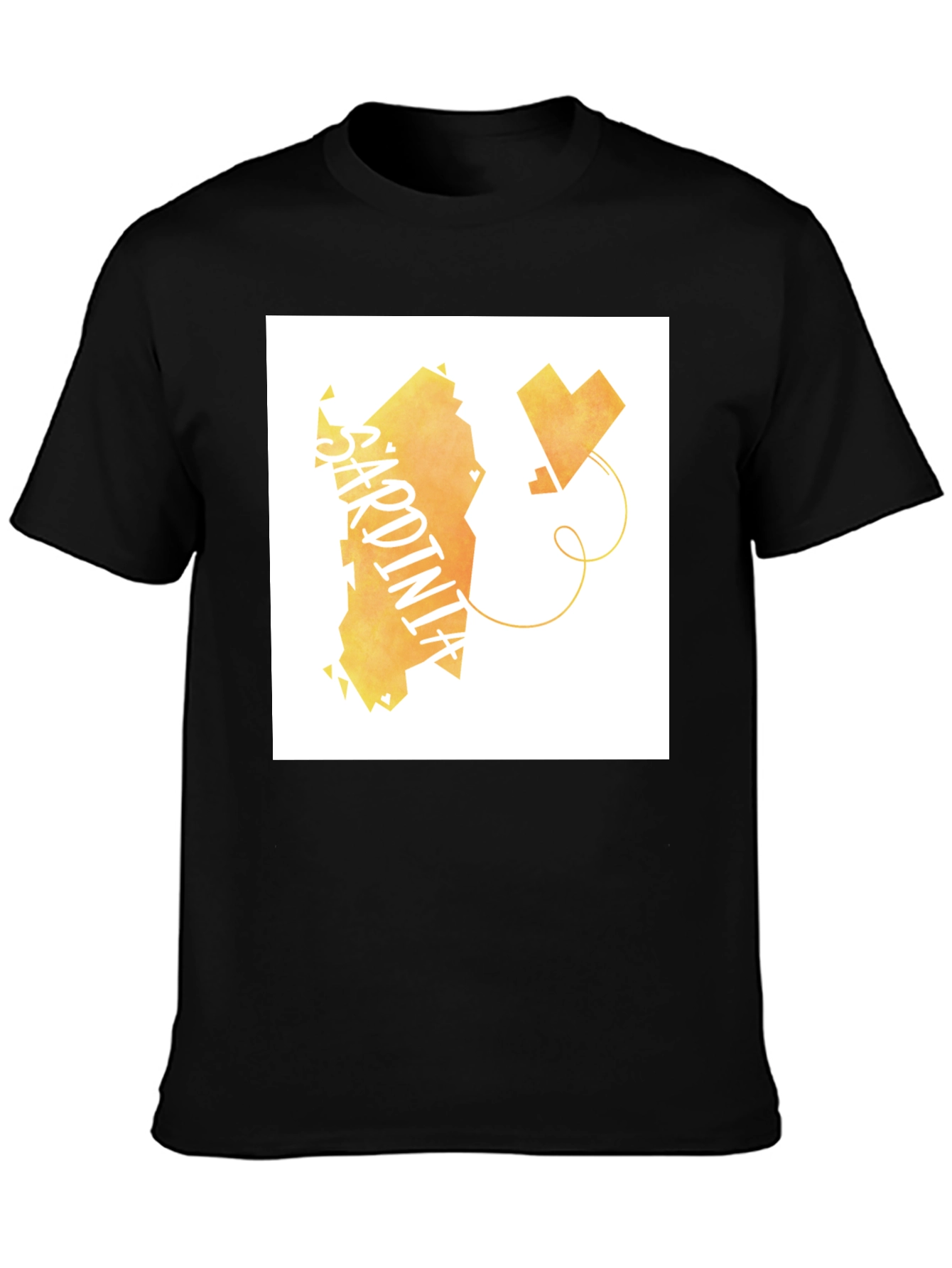 Sardinia Love T-Shirt - Black Cotton Tee