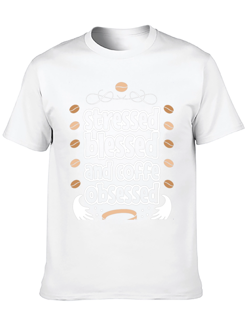Stressed Blessed Coffee Obsessed Black Graphic Tee