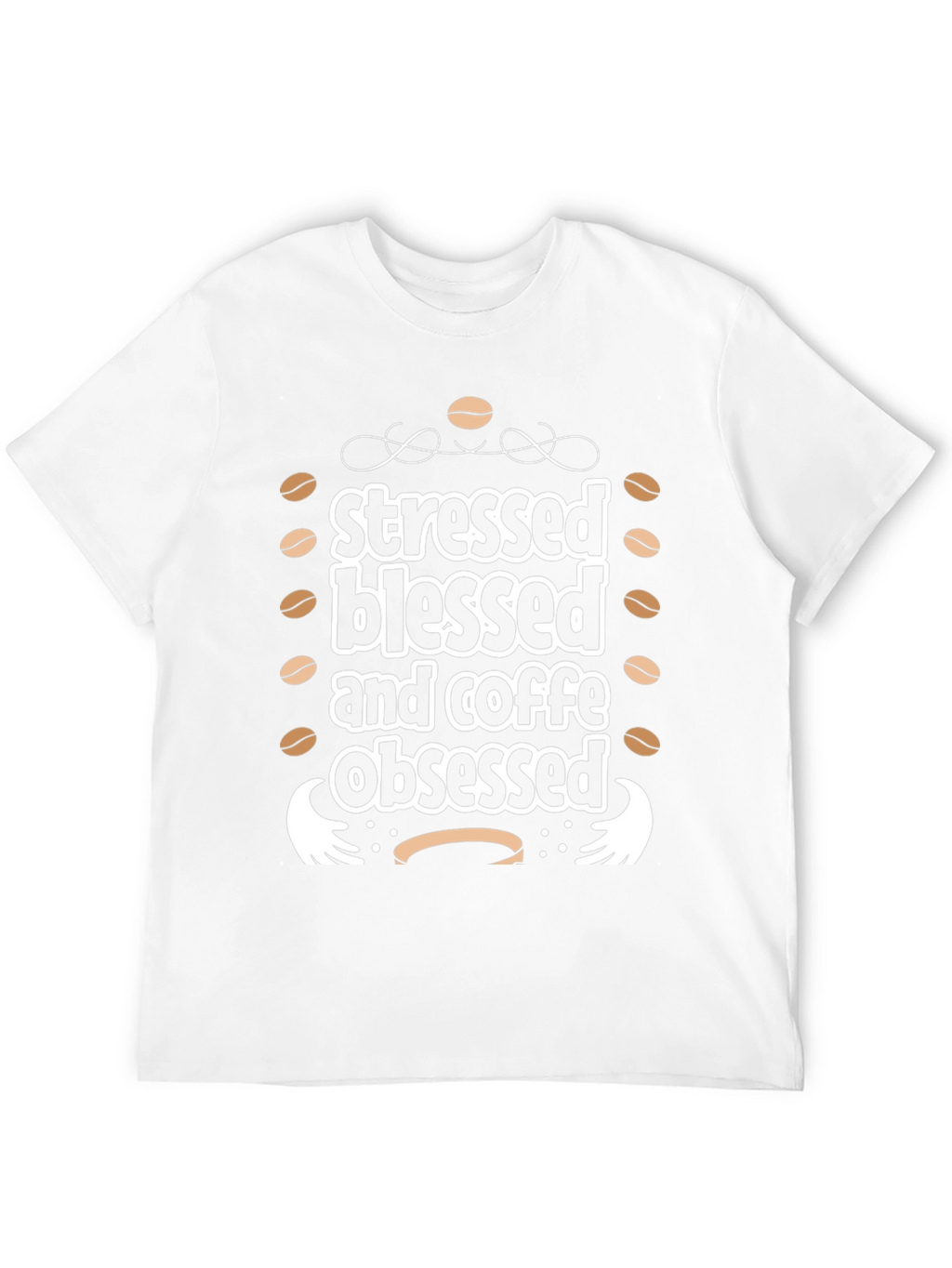 Stressed Blessed Coffee Obsessed Black Graphic Tee