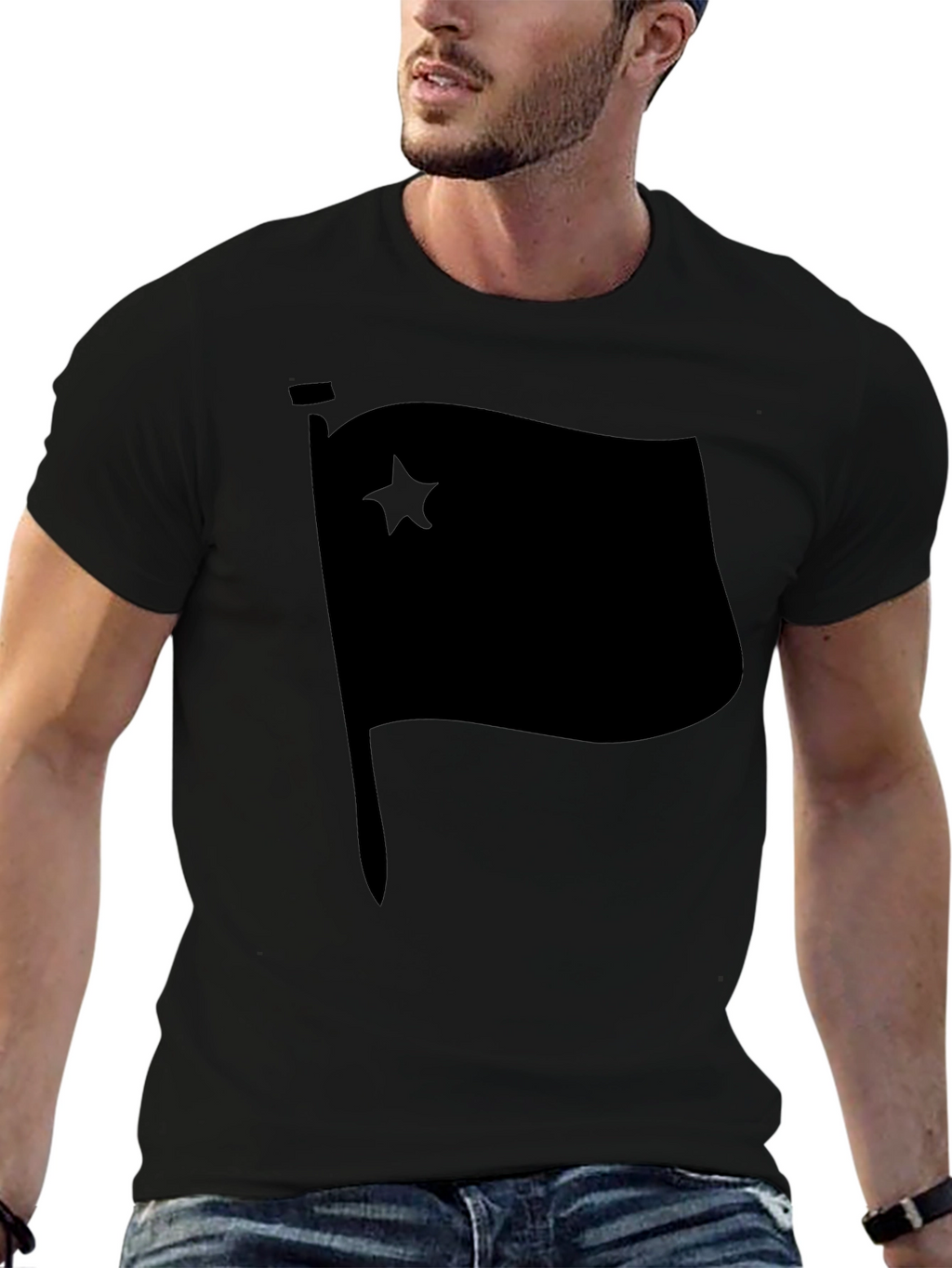 Black Flag with Star Graphic T-Shirt