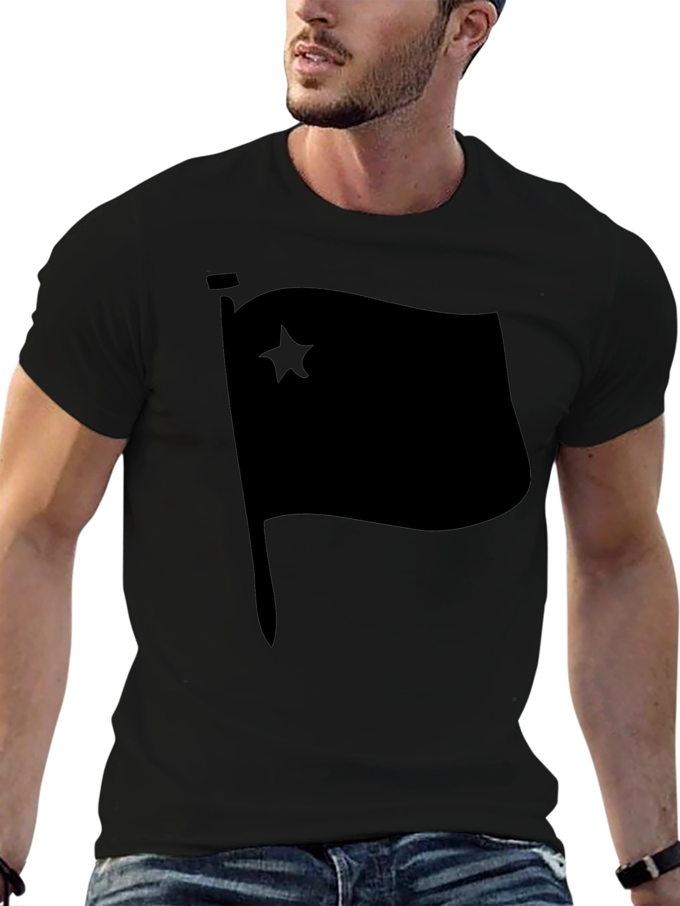Black Flag with Star Graphic T-Shirt