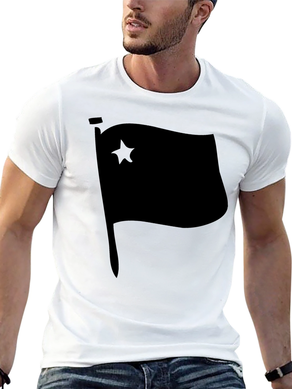 Black Flag with Star Graphic T-Shirt