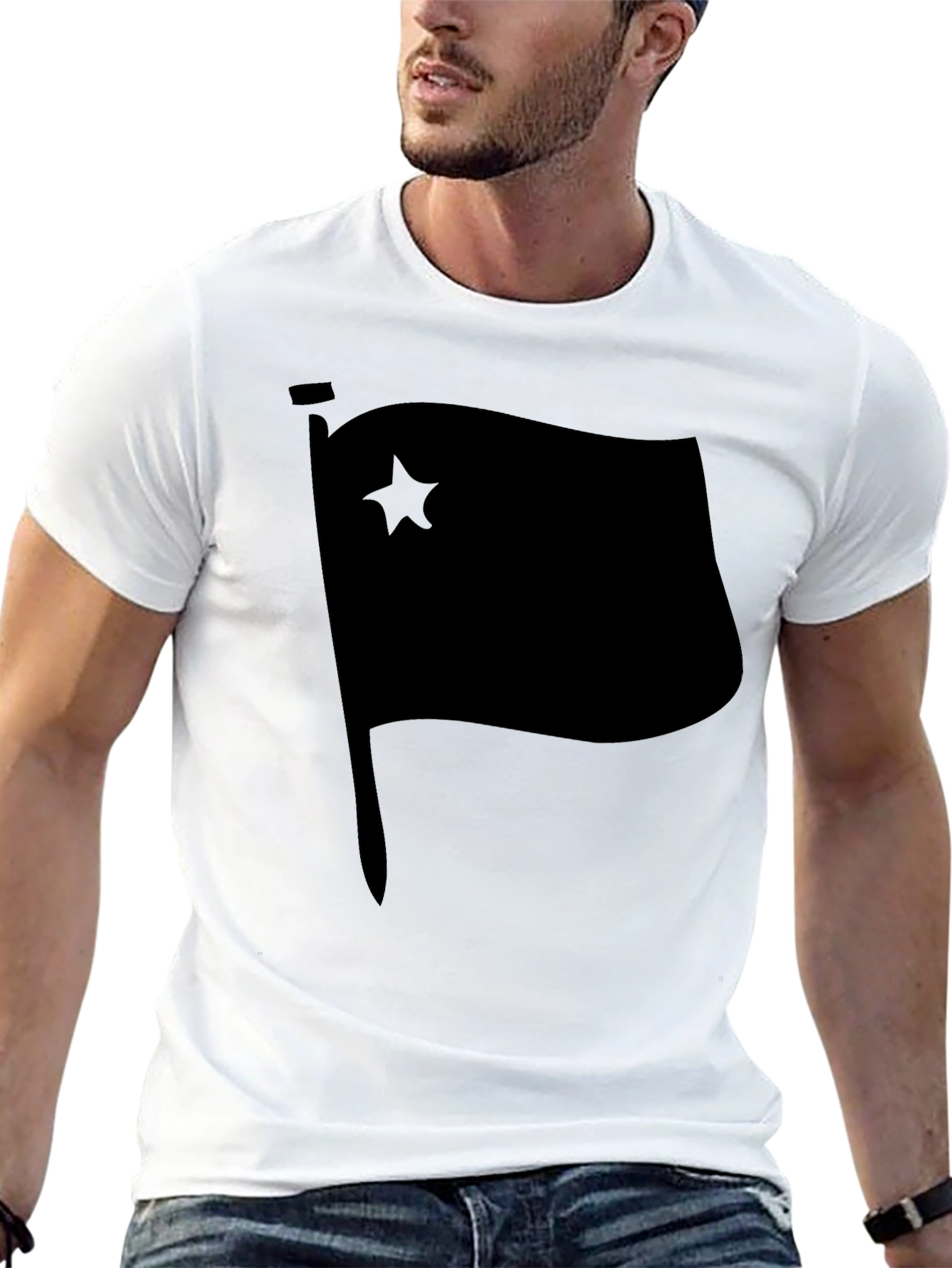 Black Flag with Star Graphic T-Shirt