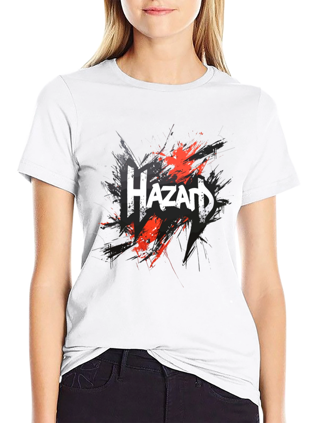 Hazard Graphic Print Black T-Shirt for Men